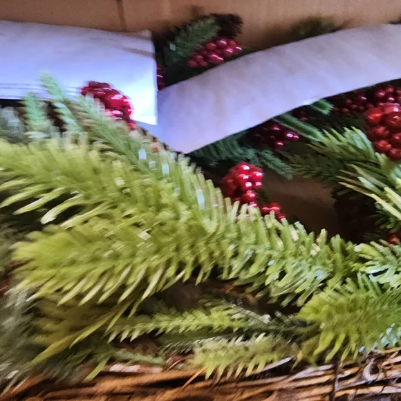 Wicker Park 36" Unlit Berry & Pinecones - Picture 3 of 5